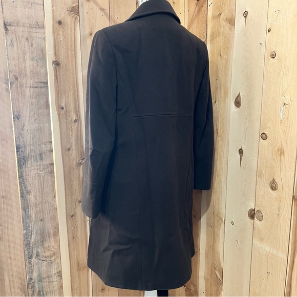 Larry Levine Chocolate Brown Wool Trench Coat Sz.10P - Picture 3 of 6